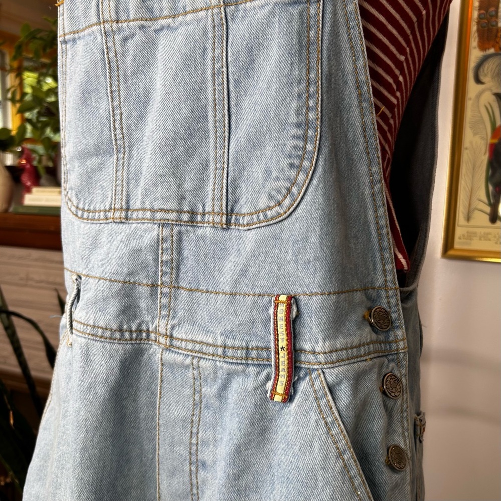 Vintage light Denim shortalls - Picture 3 of 6